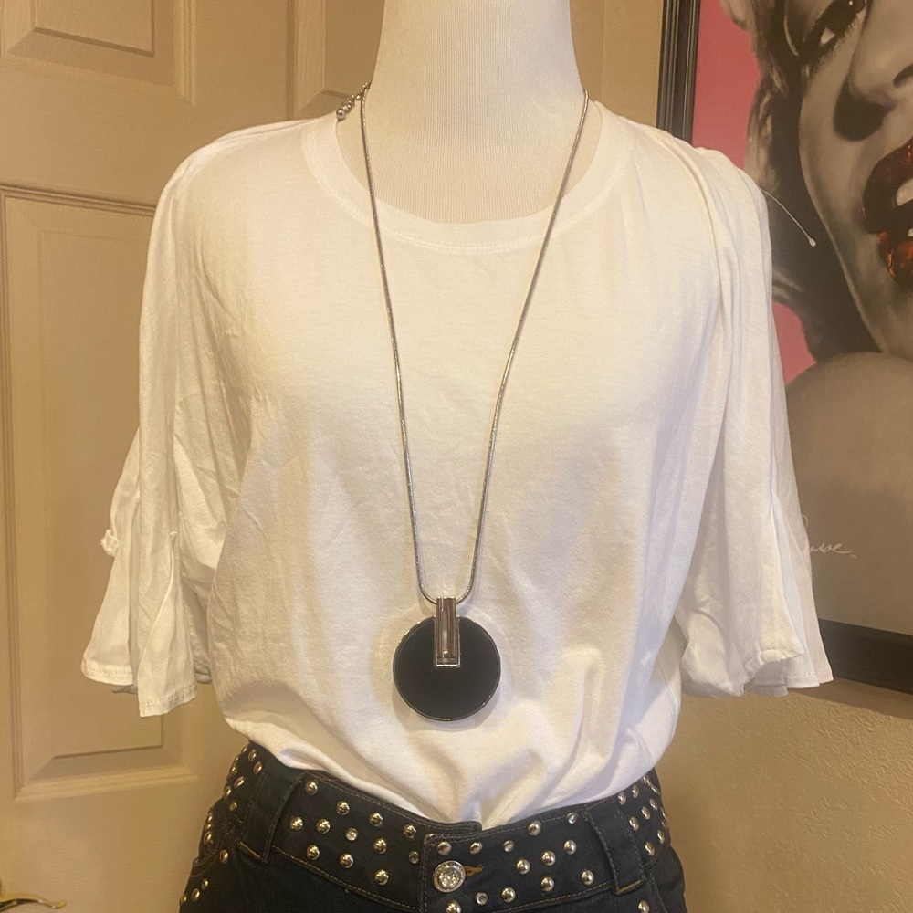 Reversible Black And Silver Statement Necklace - image 2